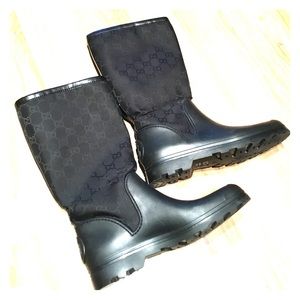 Gucci rain boots black offers welcome